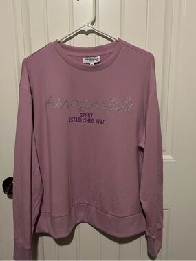Aeropostale Mauve-Pink Logo Crewneck Sweatshirt